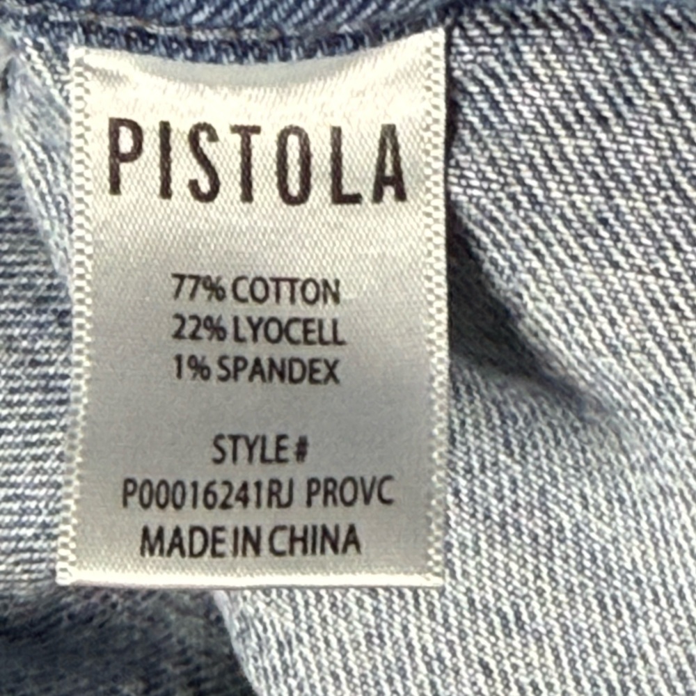 Pistola Cassie Super High Rise Straight Crop Jeans Light Wash Size 27 - Picture 6 of 10